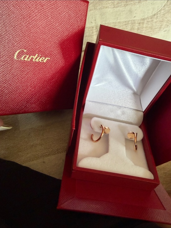 Cartier Jewelry - Cartier JUC Rose Gold Small Hoop Earrings